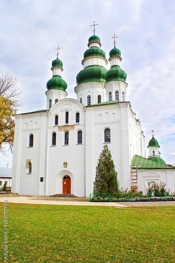Dormition (Uspensky) Cathedral of Eletsky Women's monastery in Chernihiv. Chernihiv - capital of Chernihiv region in Northern Ukraine. Chernihiv is one of oldest cities of Kievan Rus (907)