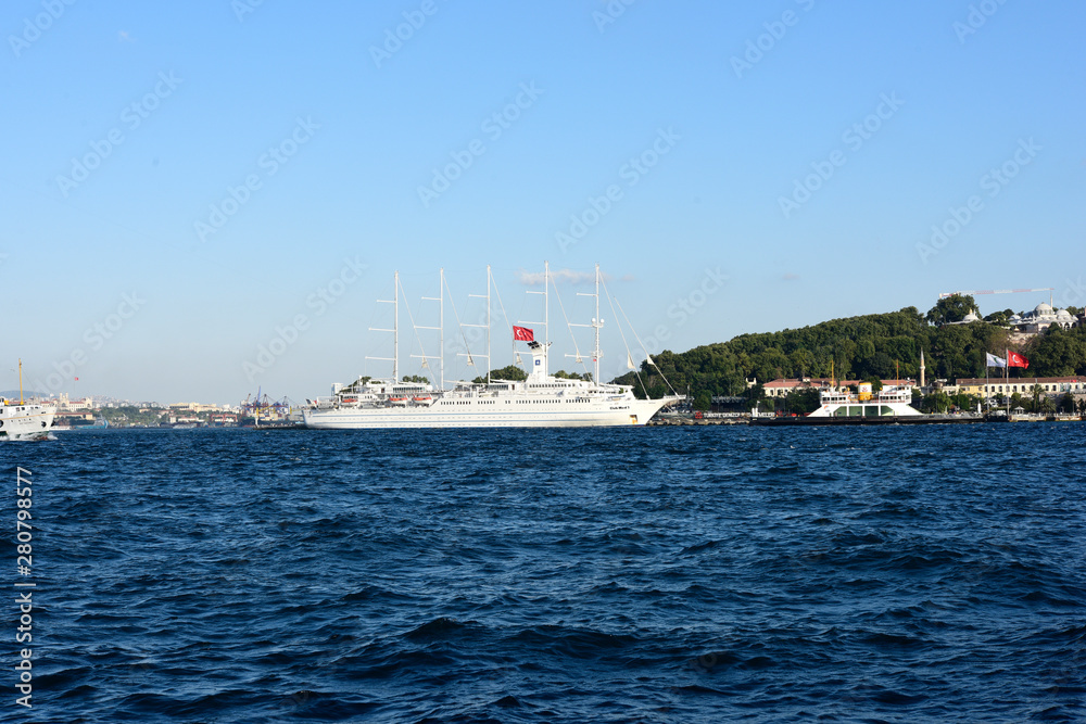 One of the biggest sailing ship in Istanbul bosphorus