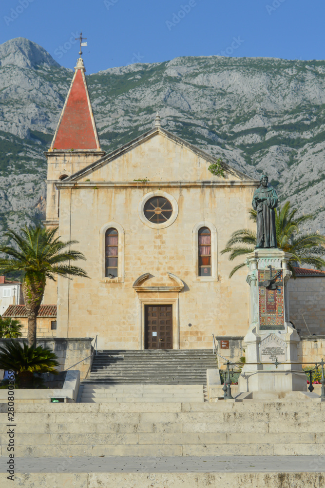 The Church of St. Philip in Makarska, Dalmatia, Croatia on June 9, 2019. 