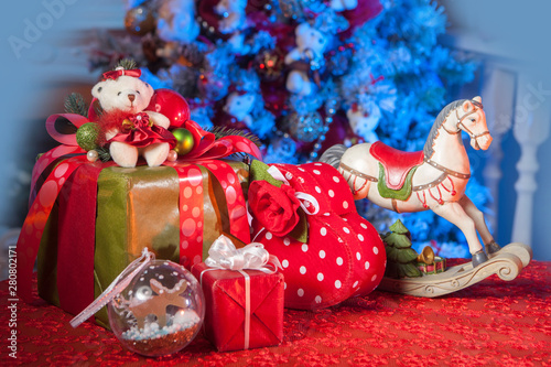 Christmas gifts on the tabl...