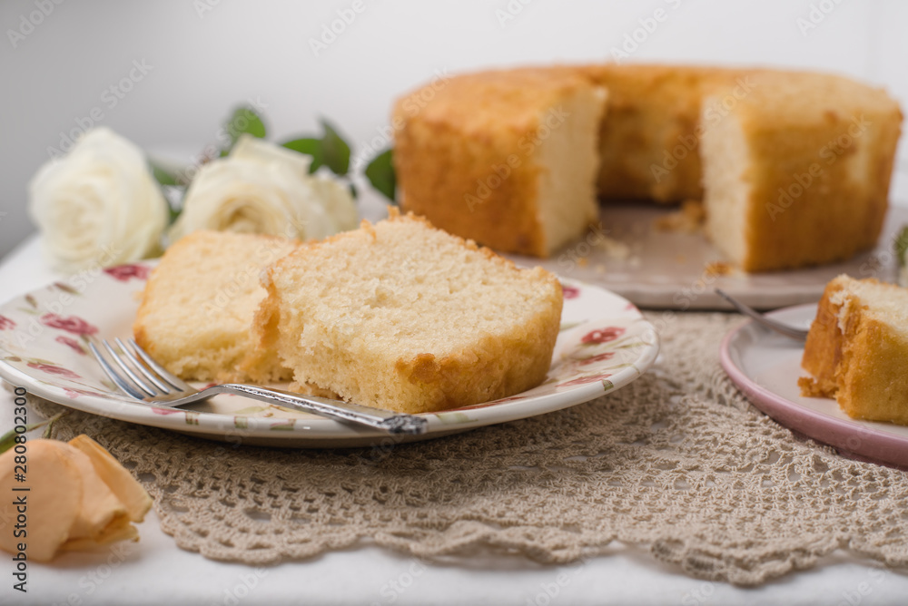 Homemade cake on table Homemade cake on table