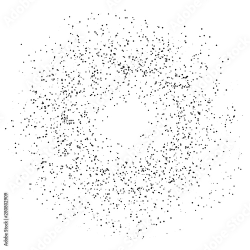 Artistic circular element / circle abstract shape with shattered pieces. Abstract art element