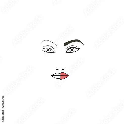 Eyebrow, eye and lip tattoo