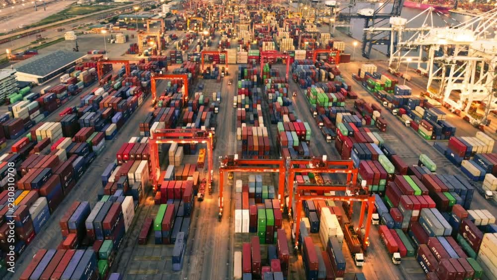 Samart Container Loading Time laps smart logistic and smart Cargo container ships loading cargo ...