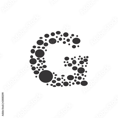 Letter G with dot logo design vector