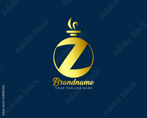 Initial letter Z  perfume hotel beauty Gold royal Icon Logo design - Illustration