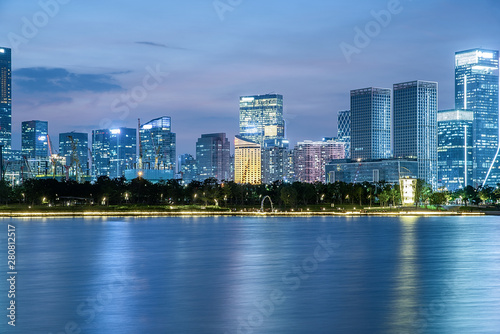 Canvas Print China's Shenzhen Houhai CBD architectural city night scenery