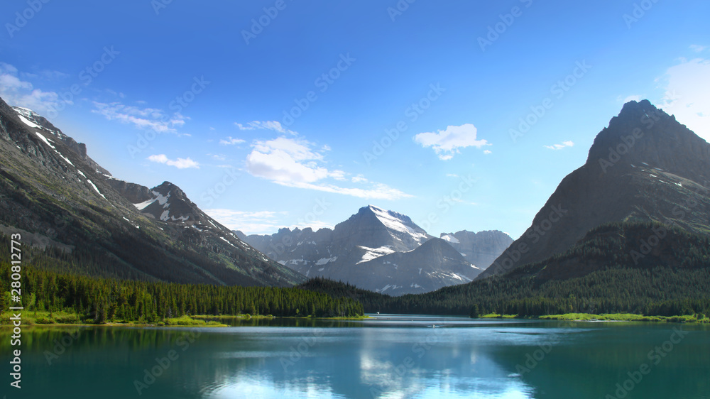 Scenic landscape of Glacier national park in Montana