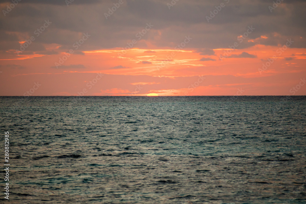 Sunset on the beach at Maldives