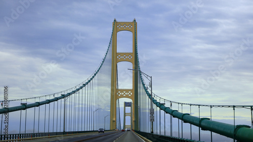 Historic Mackinaw bridge -longest suspension bridge in america photo