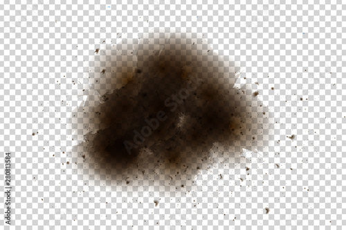 Vector realistic isolated stain of dirt for template decoration on the transparent background. 
