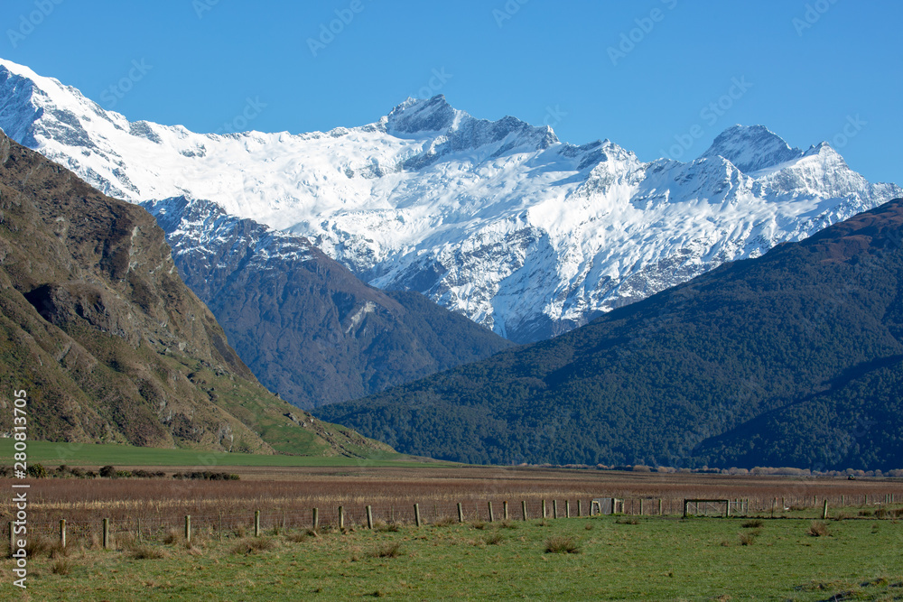 New Zealand national park scenery in the Southern Alps