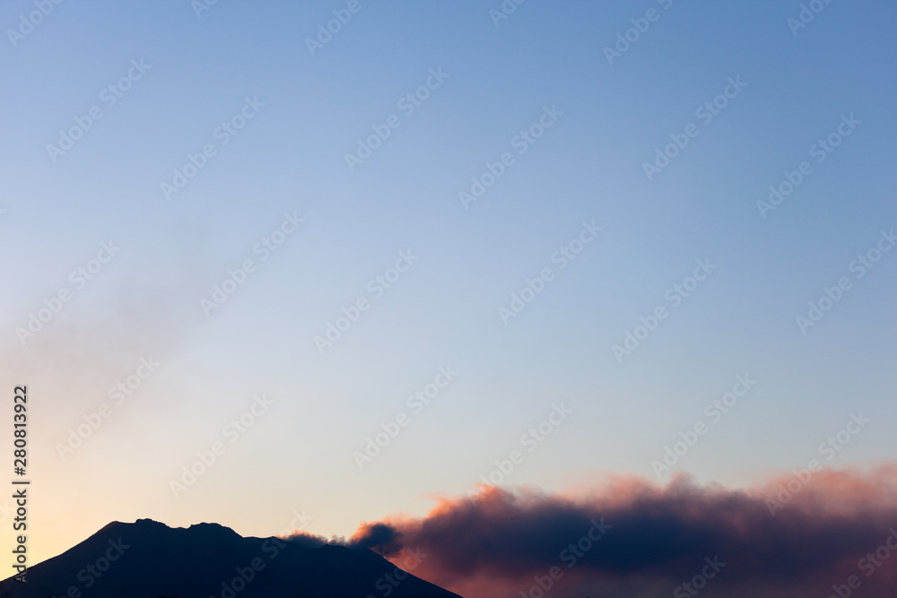 桜島のたなびく噴煙