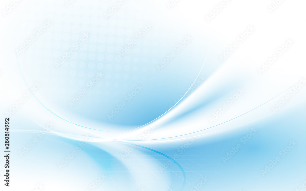 Abstract blue and white wavy and smooth lines, Futuristic and technology background Abstract blue and white wavy and smooth lines, Futuristic and technology background