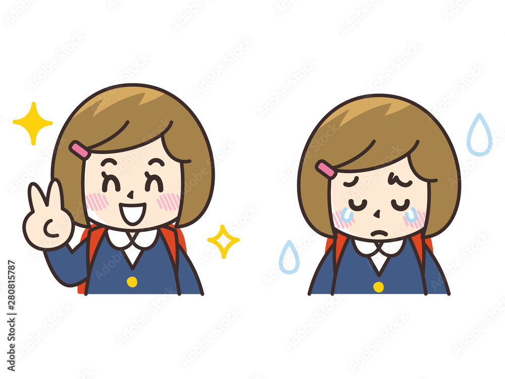 喜びと悲しみ 小学生の女子 喜びと悲しみ 小学生の女子