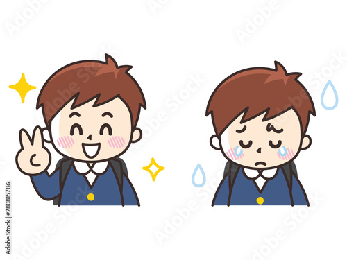 喜びと悲しみ　小学生の男子