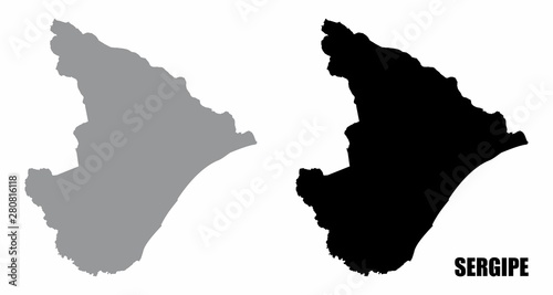 Sergipe State silhouette maps photo