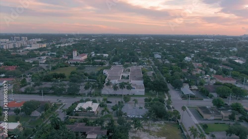 Wallpaper Mural Aerial: Sunrise over residential suburbs of Fort Lauderdale with a view out to the beach Torontodigital.ca