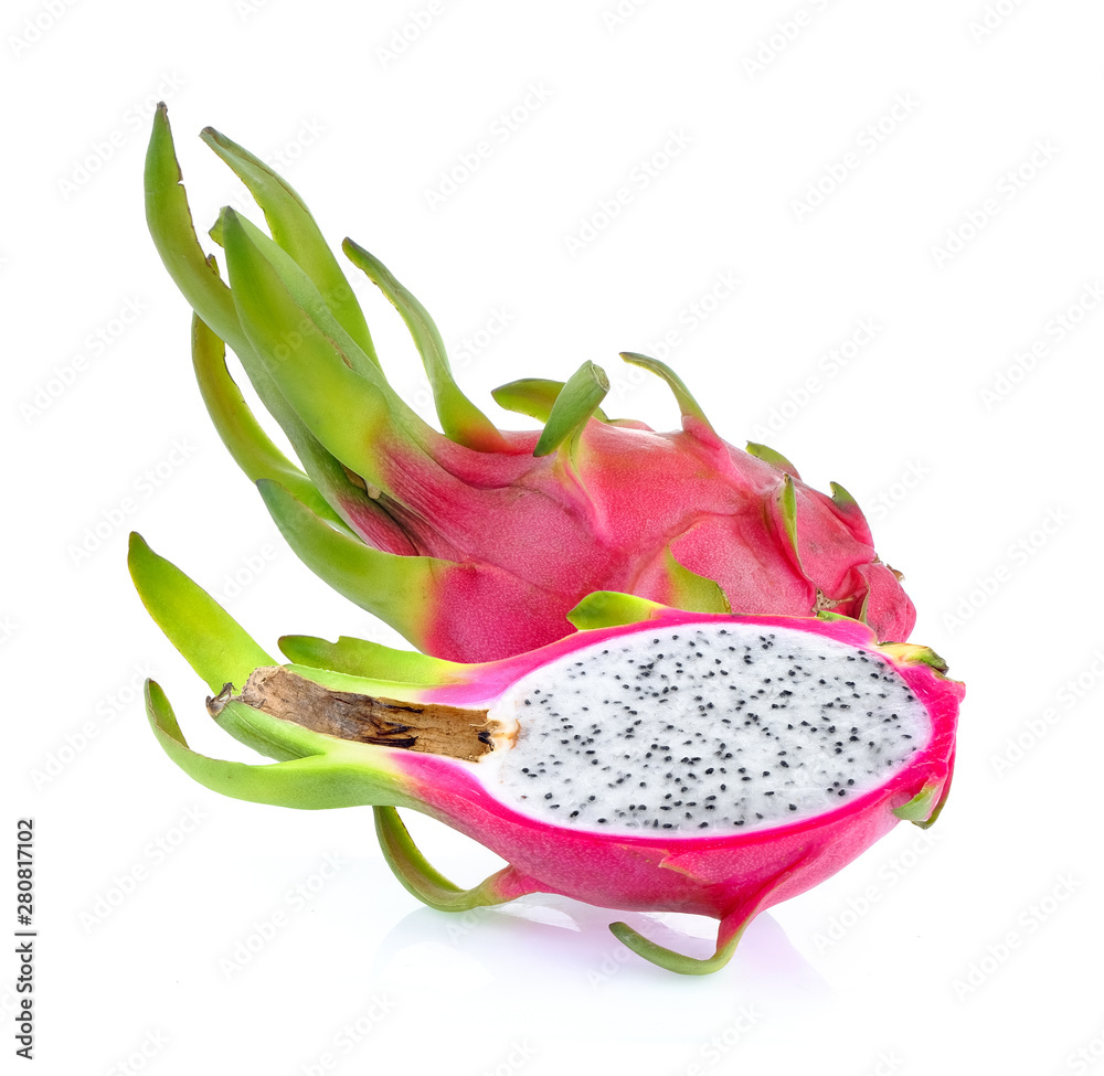dragon fruit on white background dragon fruit on white background