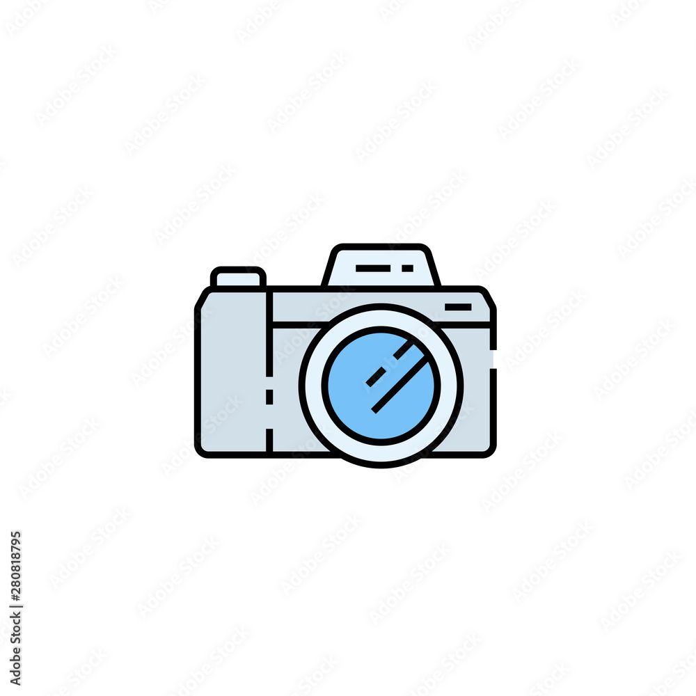 Camera line icon. Digital photography Symbol. Vector illustration. Camera line icon. Digital photography Symbol. Vector illustration.
