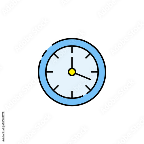 Wall clock line icon. Simple time symbol. Vector illustration.