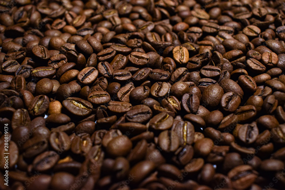 Coffee beans, roasted coffee, brown beans, background Coffee beans, roasted coffee, brown beans, background