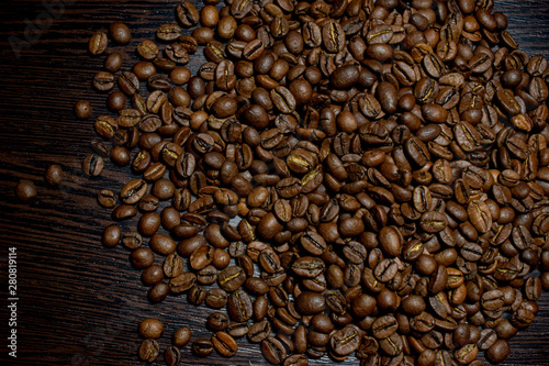 Coffee beans, roasted coffee, brown beans, background
