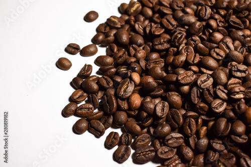 Coffee beans, roasted coffee, brown beans, background