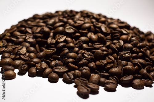 Coffee beans  roasted coffee  brown beans  background