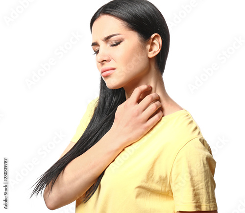 Young woman with skin aller...