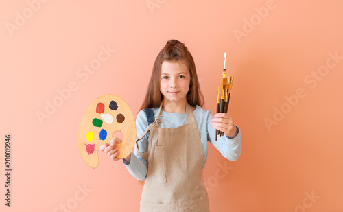 Cute little artist on color...