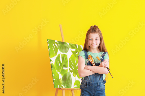 Cute little artist on color...