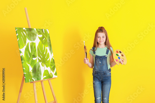 Cute little artist on color...