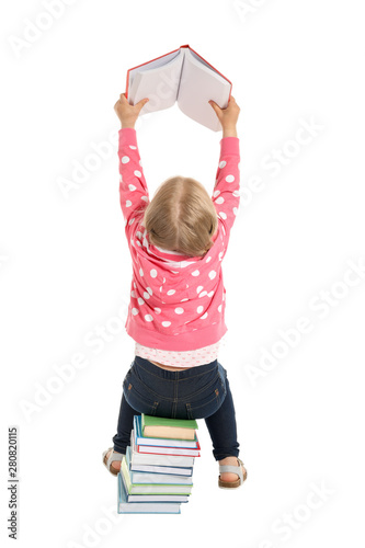 Adorable little girl with b...