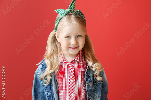 Portrait of stylish little ...