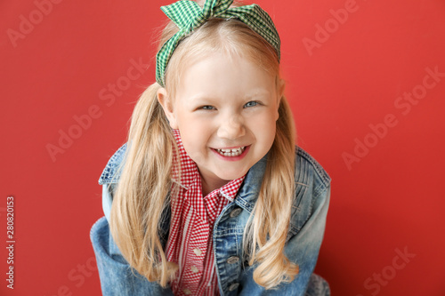 Portrait of stylish little ...
