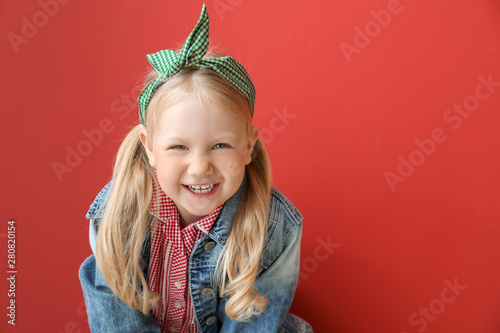Portrait of stylish little ...