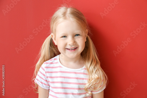 Portrait of adorable little...