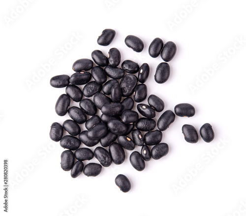 black beans isolated on white background photo