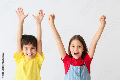 Portrait of happy children ...