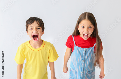 Portrait of screaming child...
