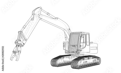 Outline sloopkraan concept. Vector