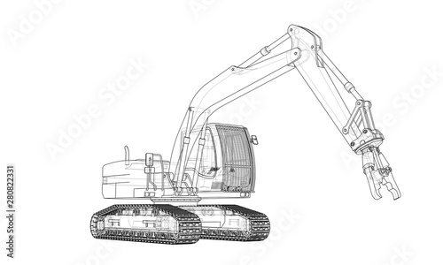Outline sloopkraan concept. Vector
