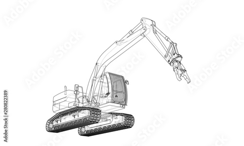 Outline sloopkraan concept. Vector