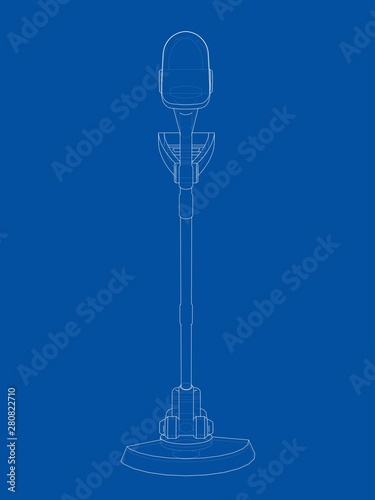 Outline trimmer grass cutter. Vector