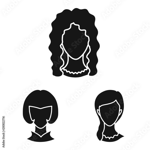 Isolated object of character and profile sign. Set of character and dummy vector icon for stock.