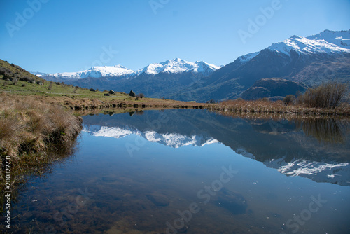 Beautiful Lake and mountain scenery of the Southern Alps