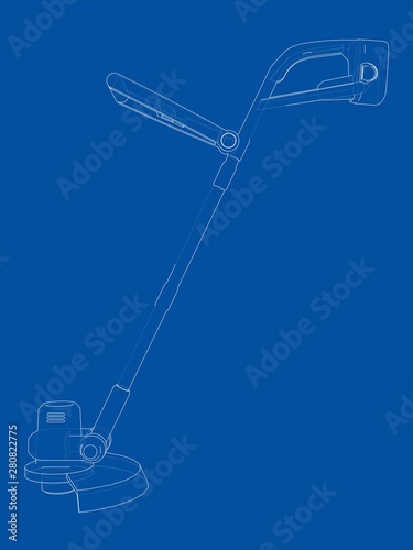 Outline trimmer grass cutter. Vector