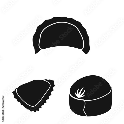 Vector design of cuisine and appetizer sign. Set of cuisine and food stock vector illustration.