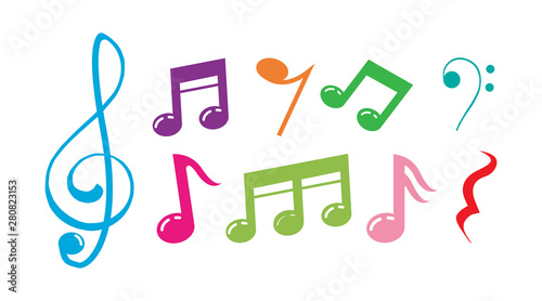 music scale logo design. music note sign or symbol. musical scale icons. illustration element vector